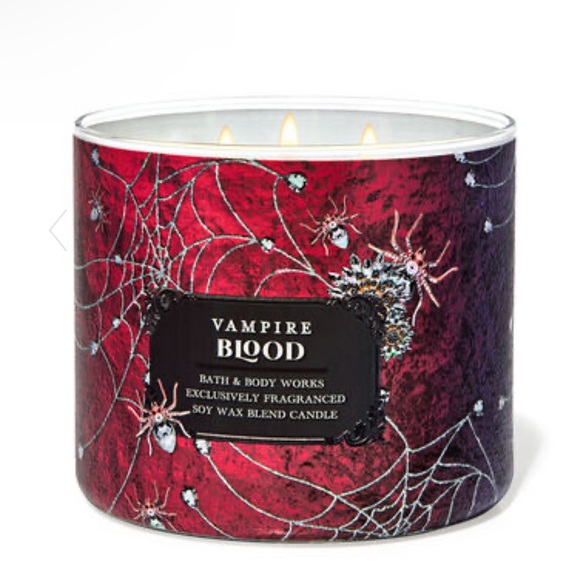 Bath & Body Works Vampire Blood 3-Wick Candle with Glass Skull Decorative Lid - Picture 2 of 2